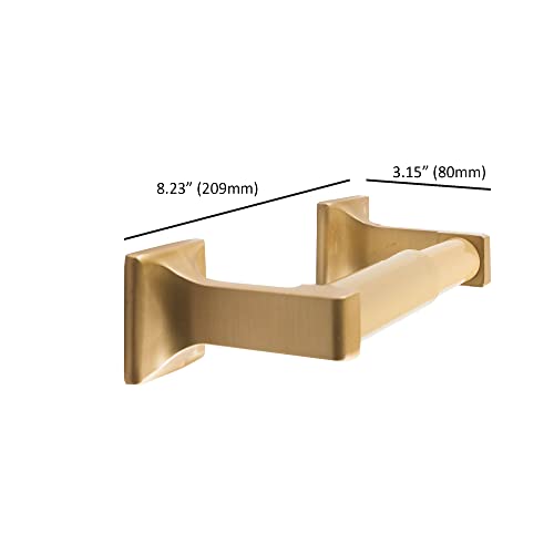 SENTO Gold Toilet Paper Holder Wall Mount, Double Post Tissue Toilet Paper Holder, Easy Installation, Heavy Duty Metal, Satin Brass - color: Satin Brass