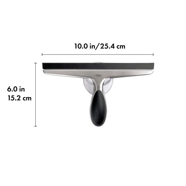 OXO Good Grips Stainless Steel Squeegee - All-Purpose for Bathroom, Glass Shower Doors, Mirrors, Tiles, Countertops and Car Windows - Streak Free