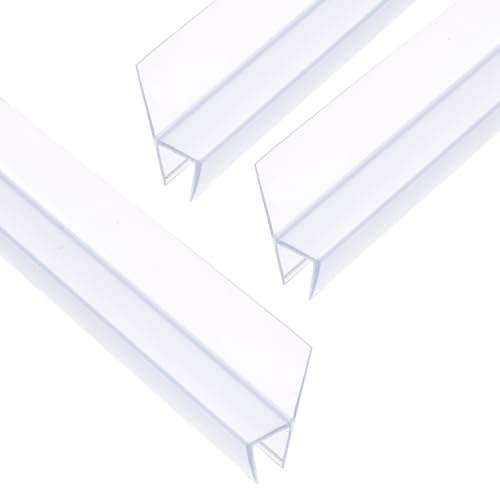 uxcell Shower Door Side Seal, H-Type Shower Door Sweep for 5/16" Glass 78.5" Long (15.7" x 5 Pcs), 3 Section Segmented Frameless Glass Door Seal Strip, Stop Shower Leaks, Clear - size: 5/16" Glass 78.5" Long