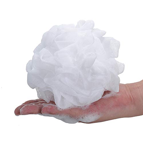 Bath Sponge Loofah Shower Pouf White Mesh Shower Puff Pack of 6 (35g/pcs)