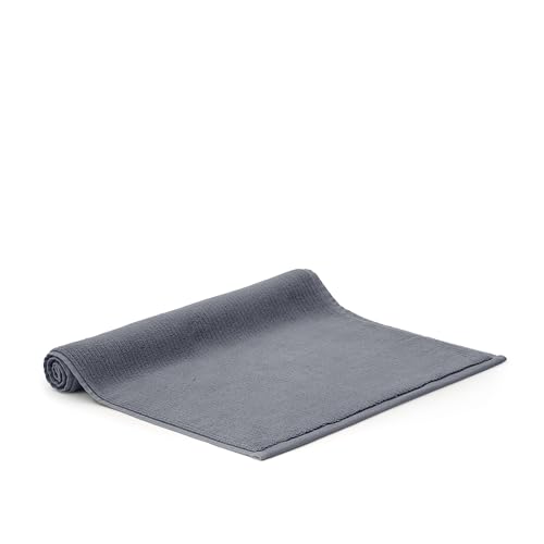 BOLL & BRANCH Turkish Ribbed Bath Mat - Mineral - 100% Organic Turkish Cotton - Plush Absorbent Quick Dry Luxury Bathroom Mat with Ribbed Texture - Soft Underfoot Spa Comfort - color: Mineral, style: Ribbed