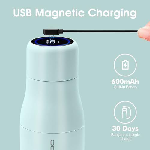 VSITOO S1 15oz Mini Insulated Stainless Steel Self-Cleaning Water Bottle | Mini 15oz Insulated Bottle for Purses & School Bags, With Auto Self-Cleaning, Touchscreen, 30-Day Battery & 24H Cold - color: Blue, size: 14.8 Ounces