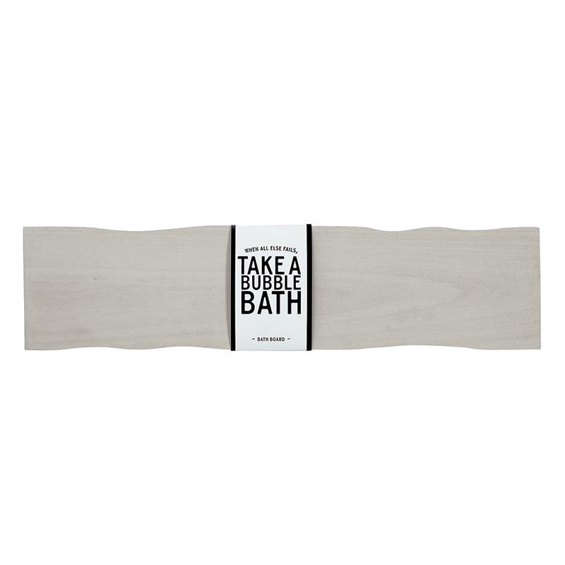 Bella Sleep + Spa Bathtub Tray Paulownia Wood Bath Board, 32-Inches, Grey - color: Gray