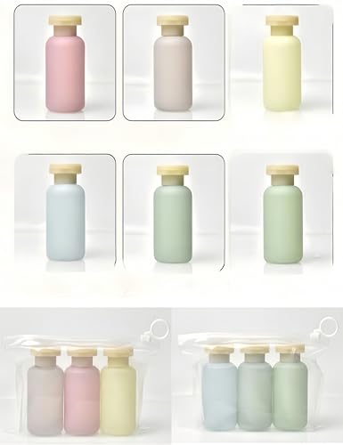 3 Pcs 100ml Plastic Squeeze Bottle, Empty Shampoo Conditioner Container Travel Size Toiletries Bottles, for Shampoo, Lotion, Cream and Liquids(Garden series)