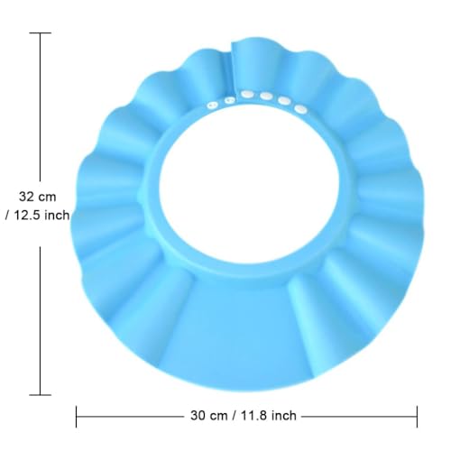 Safe Shampoo Shower Bathing Protection Bath Cap Soft Adjustable Visor Hat for Toddler, Baby, Kids, Children … (Blue) - color: Blue