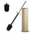 BVL Toilet Brush and Holder Set Brushed Gold Stainless Steel 304 Square Freestanding Toilet Brush for Bathroom - color: Brushed Gold
