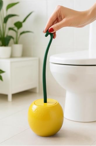 Deep & Sturdy Toilet Bowl Brush with Holder - Orange Bowl Brush - Durable Scrubbing - Toilet Cleaners - Household Essentials - Bathroom Cleaner - Cleaning Supplies - Household Supplies - color: Orange