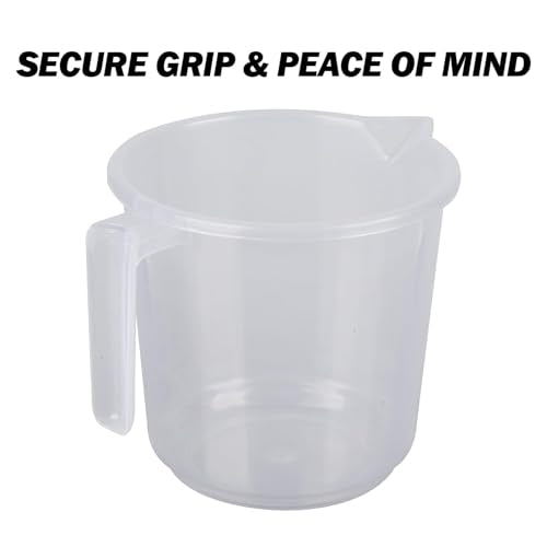 Plastic Bath Mug for Bathroom | Strong Mug for Bathroom | Toilet Mug | Washroom Jug | Mug for Bathing | 1500 ML | Pack of 2 | Transparent