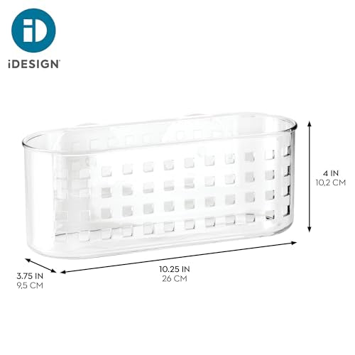 iDesign Hanging Suction Shower Caddy Basket, Clear | Bathroom Storage, Made in USA