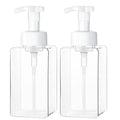 Kzeirm Foaming Soap Dispenser for Bathroom & Kitchen 15 Oz, Refillable Foam Hand Soap Dispenser for Liquid Soap, 2Pcs Foam Pump Bottle with Waterproof Labels, Clear - color: Clear