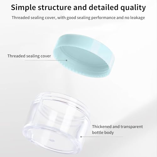 12 Pcs 15ml/0.5oz Small Travel Containers, 4 Pcs Makeup Spatula, Clear Plastic Cosmetic Jar Refillable Roun for Lotion Cream Products Sample Bottles, Plastic with Screw on Lid Container (green) - color: green