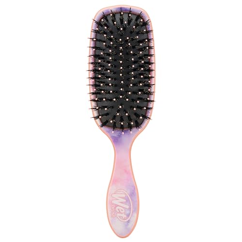 Wet Brush Shine Enhancer Color Wash Watermark, Paddle Hair Detangler Brush with Ultra-Soft Intelliflex Bristles, Infused With Natural Argan Oil, Shiny & Smooth, Wet or Dry, For All Hair Types - color: Color Wash Watermark, size: 1 Count (Pack of 1)