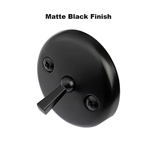 Matte Black Trip Lever Tub Trim Kit Set with Trip Lever Overflow Face Plate, No putty Gasket,Trip Lever Bathtub Drain with Strainer, Overflow and Matching Screws, No putty installation By Artiwell - color: MATT BLACK