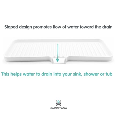Silicone Soap Dish Tray and Sponge Holder with Drain Chute, Rectangular, Kitchen and Bathroom Sink Organizer (Black, 12"x4") - color: Black, size: (LG) 12"x4"