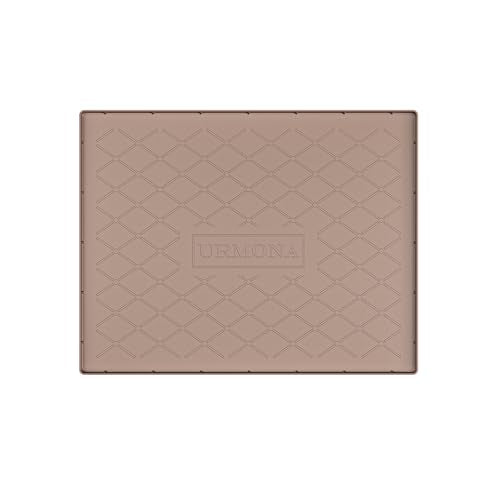 URMONA 25" x 22" Waterproof Silicone Mat in Multiple Sizes & Colors, Under Sink Mat for Kitchen & Bathroom, Pet Food Pad for Dogs & Cats, Kitchen Cabinet Liner, Multi-Purpose for Storage(Khaki) - color: Khaki, size: 22"W x 25"L