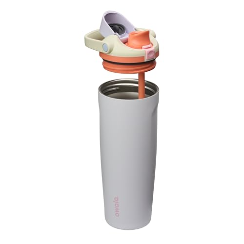 Owala FreeSip Sway Insulated Stainless Steel Water Bottle with Two-Way Spout, Built-In Straw and Bucket Handle, Made for Travel, School, and Sports, 30oz, BPA Free, Leak Proof, Beach House - color: Beach House, size: 30 Ounces