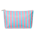 RSRSLEII Large Waterproof Travel Stripe Makeup Bag,Aesthetic PVC Toiletry Bag,Coquette Cosmetic Bag Organizer,Cute Preppy Carry-on Travel Accessories Essentials for Women Girls(02Pink Blue) - color: 02Pink Blue