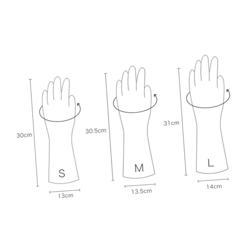 GLEAVI Waterproof Kitchen Gloves and Household Cleaning Gloves Size L for Toilet and Dishwashing 4 Pairs Set