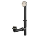Artiwell 1-1/2" Black Tubular Bath Drain Kit with Tip-Toe Bath Drain Stopper, Touch-Toe Tub Drain, Tip Toe Bathtub Drain Waste and Overflow with Plug and Bathtub Overflow Drain Cover, Brushed Nickel - color: Brushed Nickel