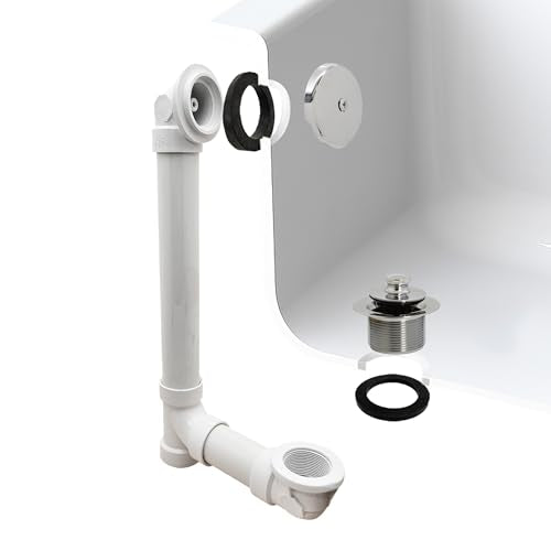 Westbrass Pull & Drain Sch. 40 PVC Bath Waste with One-Hole Top Elbow, Polished Nickel, D49721-05 - color: Polished Nickel, size: 1 Pack