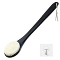 Back Scrubber for Shower, Shower Body Brush for Cleaning with Long Handle for Showering, 17 Inch Back Washer Exfoliator for Shower Men Women with Non-Slip Handle, Adhesive Hook (Black) - size: Black - Artificial Bristles