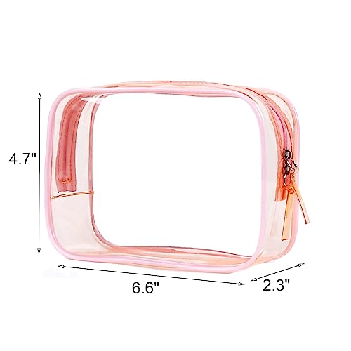 Buminee Clear Pouch Small, 6.6"x2.3"x4.7" Size TSA Approved Toiletry Bag, Travel Bags for Toiletries, Cosmetic Bag for Women and Men Small - Mixed Color - 5 Pack - color: mixed 5 color
