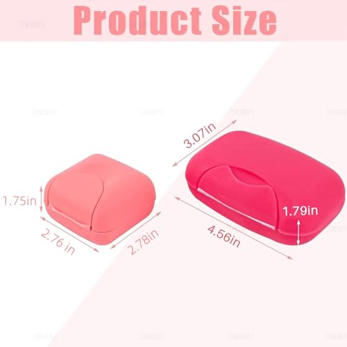 AUEAR, 4 Pack Candy Color Portable Soap Box Holder Plastic Case Travel Dish Container with Lid for Home Bathroom Hiking Outdoor (2 Small & 2 Large) - color: 2.8" & 4.7", size: 4 Pack