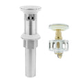 Bathroom Sink Drain,Drain Stopper Bathroom Sink with Overflow,Small Cap Pop Up Drain Assembly with Detachable Strainer Basket,Built-in Anti-Clogging, Stainless Steel Nut Brushed Nickel - color: Brushed Nickel-small Cap, style: With Overflow
