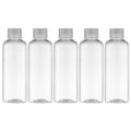 Tekson Plastic Travel Bottles 3.4 oz, Travel Size Containers for Shampoo, Empty Mouthwash Bottles with Clear Screw Cap (100ml, Clear) - color: Clear