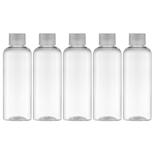 Tekson Plastic Travel Bottles 3.4 oz, Travel Size Containers for Shampoo, Empty Mouthwash Bottles with Clear Screw Cap (100ml, Clear) - color: Clear