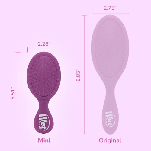 Wet Brush Mini Detangler Hair Brush, Purple Frost, Detangling Travel Hairbrush, Ultra-Soft IntelliFlex Bristles Glide Through Tangles with Ease, Pain-Free, All Hair Types - color: Purple Frost, size: 1 Count (Pack of 1)