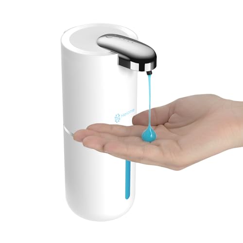 Automatic Liquid Soap Dispenser, White | IPX5 Waterproof 12.8oz / 380mL Capacity 4 Adjustable Liquid Levels USB-C Rechargeable Long-Lasting Battery - color: White (Liquid)