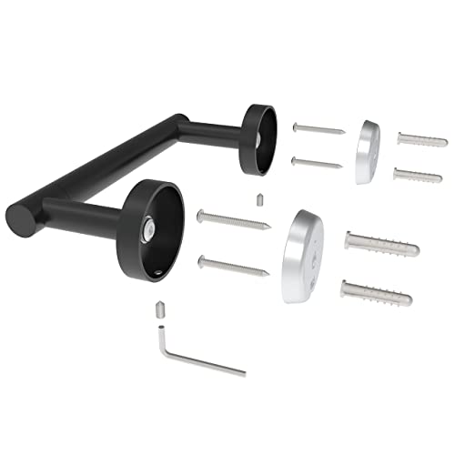 RARXTR Matte Black Toilet Paper Holder SUS304 Stainless Steel Double Post Pivoting Toilet Paper Roll Holder Wall Mounted Toilet Tissue Holder for Commercial Bathroom RV - color: Matte Black, size: Wall Mount