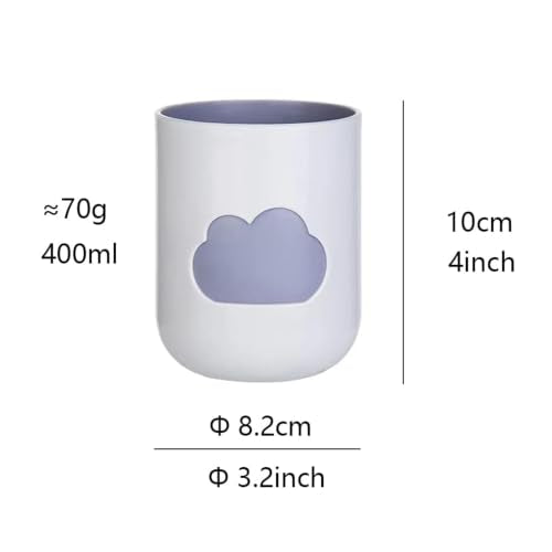 Cartoon Little Monster Two-Color Bathroom Toothbrush Cup Household Cartoon Water Cup. (Blue & Off-White) - color: Blue & Off-white