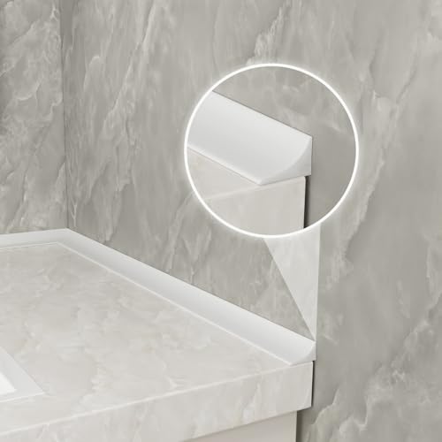 Silicone Shower Threshold Water Dam, Kitchen Sink Splash Guard, Shower Barrier Water Dam(98inch) - color: White, style: 98Inch