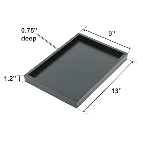 Natural Bamboo Serving Tray Platter 13 x 9 Rectangular, Black - color: Black, size: 13" x 9" x 1.2"