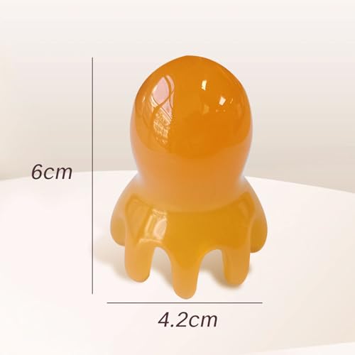 NIIIYTYB 2Pcs Head Massage Tool Scalp Massage Tools Hair Comb Scalp Scraper Tool Chinese Head Spa Tools for Deep Relaxation Massager Tool Full Body 8 Legged Acupressure Massager Yellow - color: Orange