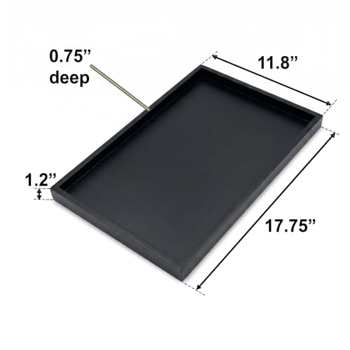 Natural Bamboo Serving Tray Platter 17.75 x 11.8 Rectangular, Black - color: Black, size: 17.8" x 11.8" x 1.2"