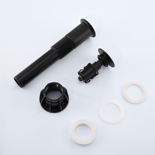 TIORIY Vessel Sink Drain Without Overflow, Plastic Bathroom Pop up Sink Drain Fit for 1 3/4 Inch Vessel Sink, Built-in Anti Clogging Sink Stopper, Matte Black - color: No Overflow Black