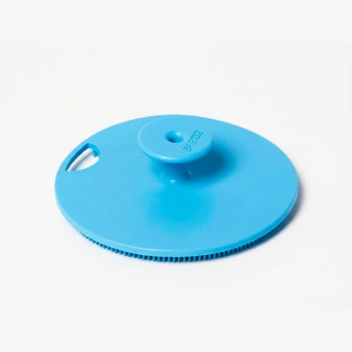 Boie USA Body Scrubber with Handle - Hygienic, Exfoliating Loofah Alternative - Feels Like Silicone Scrubber Gentle on Sensitive Skin, Hypoallergenic, BPA & Latex-Free, Made in the USA (Blue) - color: Blue