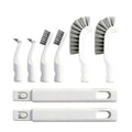 Small Scrub Brush, Hard Bristle Crevice Cleaning Brush Set with 6Pcs Brush Heads & 2Pcs Handles, Multifunctional Grout Scrubber Tools for Kitchen, Bathroom, Sink, Corner, Mug and Blender - style: 8-Pieces Kit