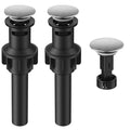 Bathroom Sink Drain with Overflow with Hair Catcher Anti-Clog Sink Strainer | Hurran Bathroom Sink Stopper for 1.65-1.9" Hole, Plastic Pop-up Drain for Bathroom Vanity Vessel Sink, Brushed Nickel, 2 Pack - color: Brushed Nickel X 2