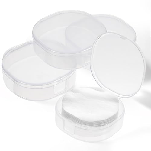 QfwdfcTrenz 4Pcs Plastic Cotton Square Holder Cosmetic Cotton Pads Holder Travel Portable Travel and Sealed for Makeup Remover Cottons Ball, White