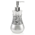 Creative Scents Crackled Glass Silver Hand Soap Dispenser for Bathroom, Decorative Countertop Lotion Dispenser, Elegant Liquid Soap Dispenser with Sturdy Pump for Classic Bathroom Décor - style: Soap Dispenser