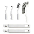 Crevice Cleaning Brush, Small Grout Cleaner Brush Tools with 4Pcs Repalceable Scrub Brushes & 2 Handles, Grout Cleaning Brushes Set for Home Kitchen Sink Bathroom Corner Window Groove Cup Teapot - size: 1big+2small+1medium