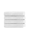 Cozy Earth Ribbed Washcloth Set - 60% Cotton 40% Viscose from Bamboo Bathroom Washcloths - Soft & Absorbent Textured Ribbed Pattern - 4 Pack White - color: White, size: Washcloth