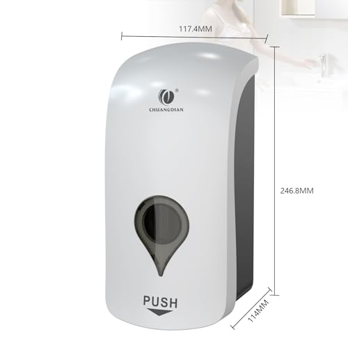 Manual Foam Soap Dispenser, 35oz (1000ml) Commercial Refillable Foaming Soap Dispenser-White, CHUANGDIAN - color: White