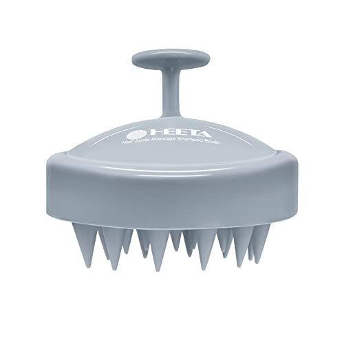 HEETA Scalp Massager Hair Growth, Soft Silicone Scalp Scrubber Shampoo Brush for Exfoliation, Dandruff Removal Head Massage Stress Relax, Wet & Dry Use for Thick Thin Curly Hair Care, Sky Gray - color: 04-sky Gray