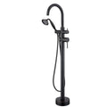 Wowkk Tub Filler Freestanding Bathtub Faucet Oil Rubbed Bronze Floor Mounted Brass Bathroom Tub Faucets with Hand Shower - color: Oil Rubbed Bronze