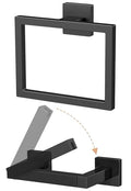 FLE Toilet Paper Holder Wall Mount, Matte Black Bathroom Hardware Set | Stainless Steel Hand Towel Holder Toilet Paper Holder Set, Matte Black Bathroom Accessories Hardware Set